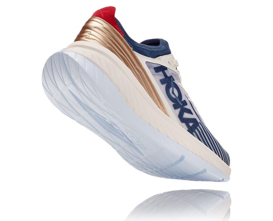 Hoka Australia One One Carbon X-SPE - Womens Running Shoes White/Blue - VGSAF-3824